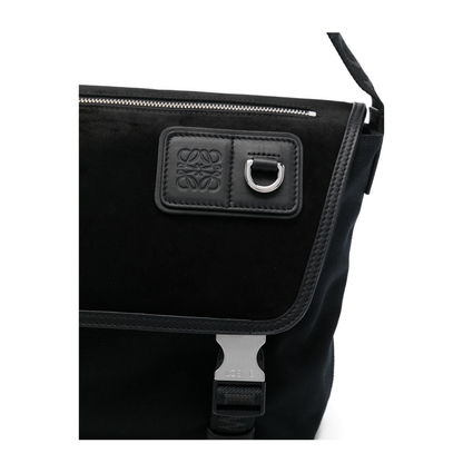 Flex Medium Canvas Messenger Bag - Black/Dark Gold - Image 3