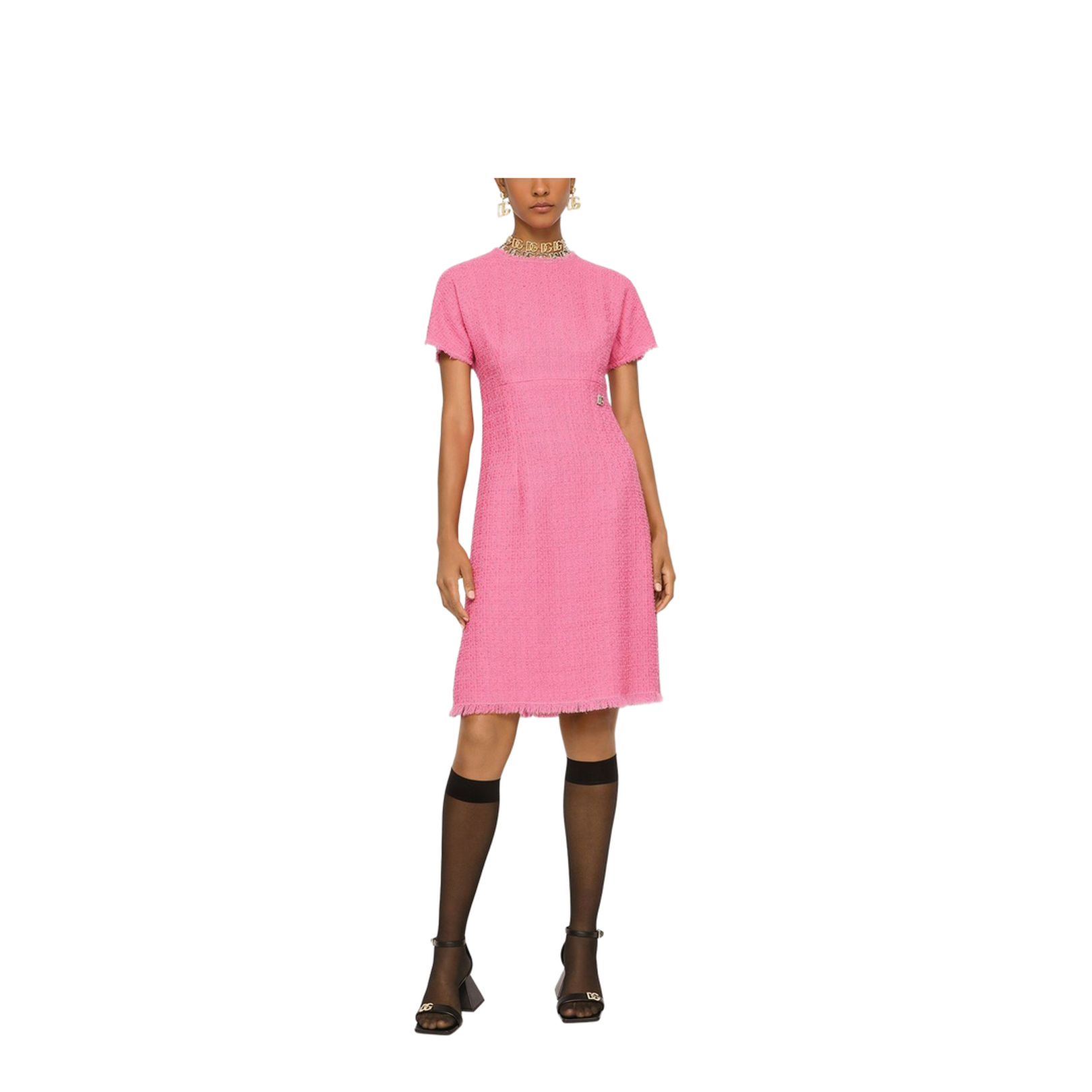 Raschel Tweed Calf-Length Dress - Image 4