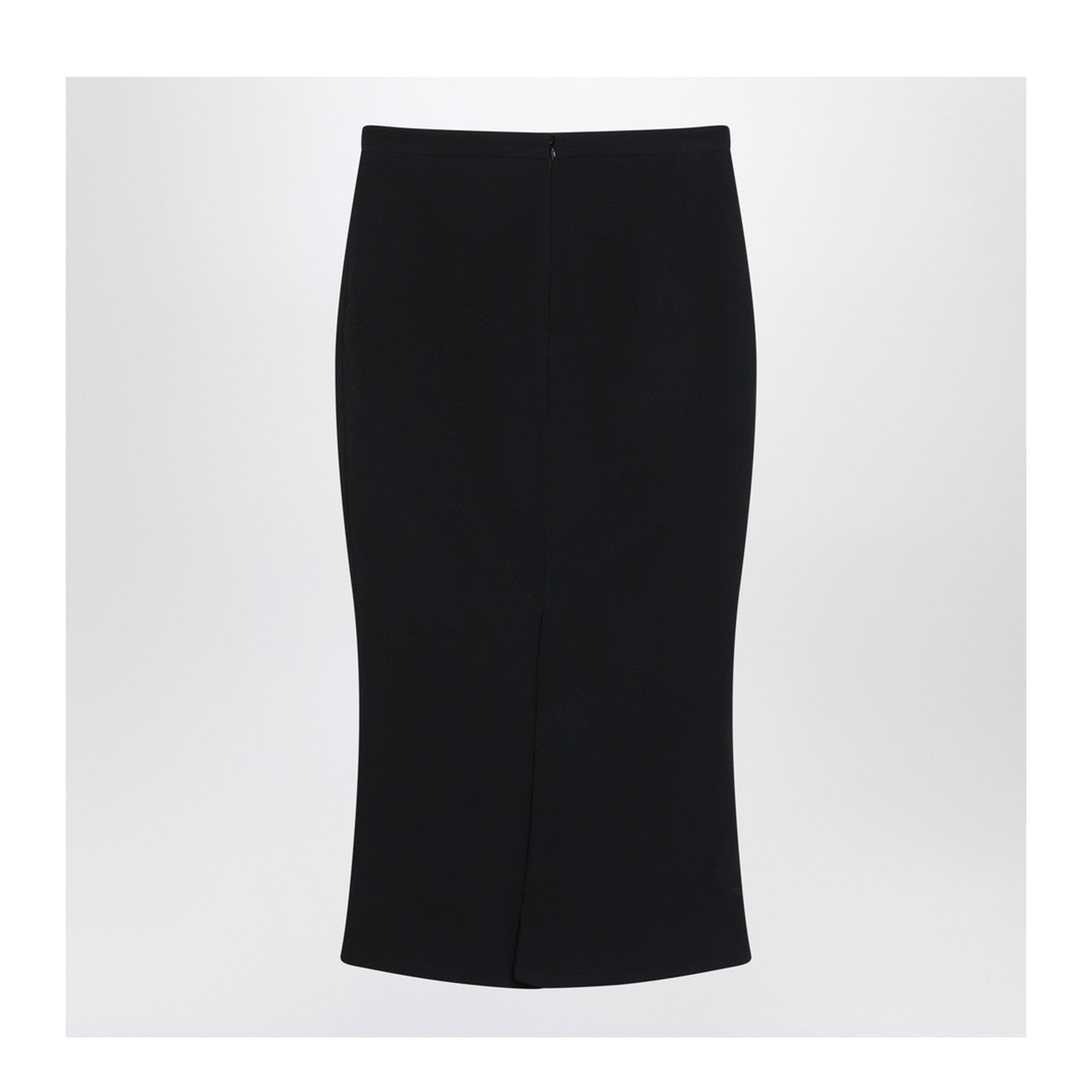 Black Midi Skirt with Pleats on the Back - Image 2