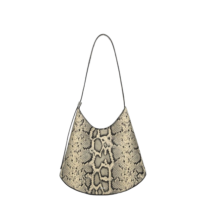 Eldorado Medium Python-Print Leather Shoulder Bag - Sand Beige - Image 5