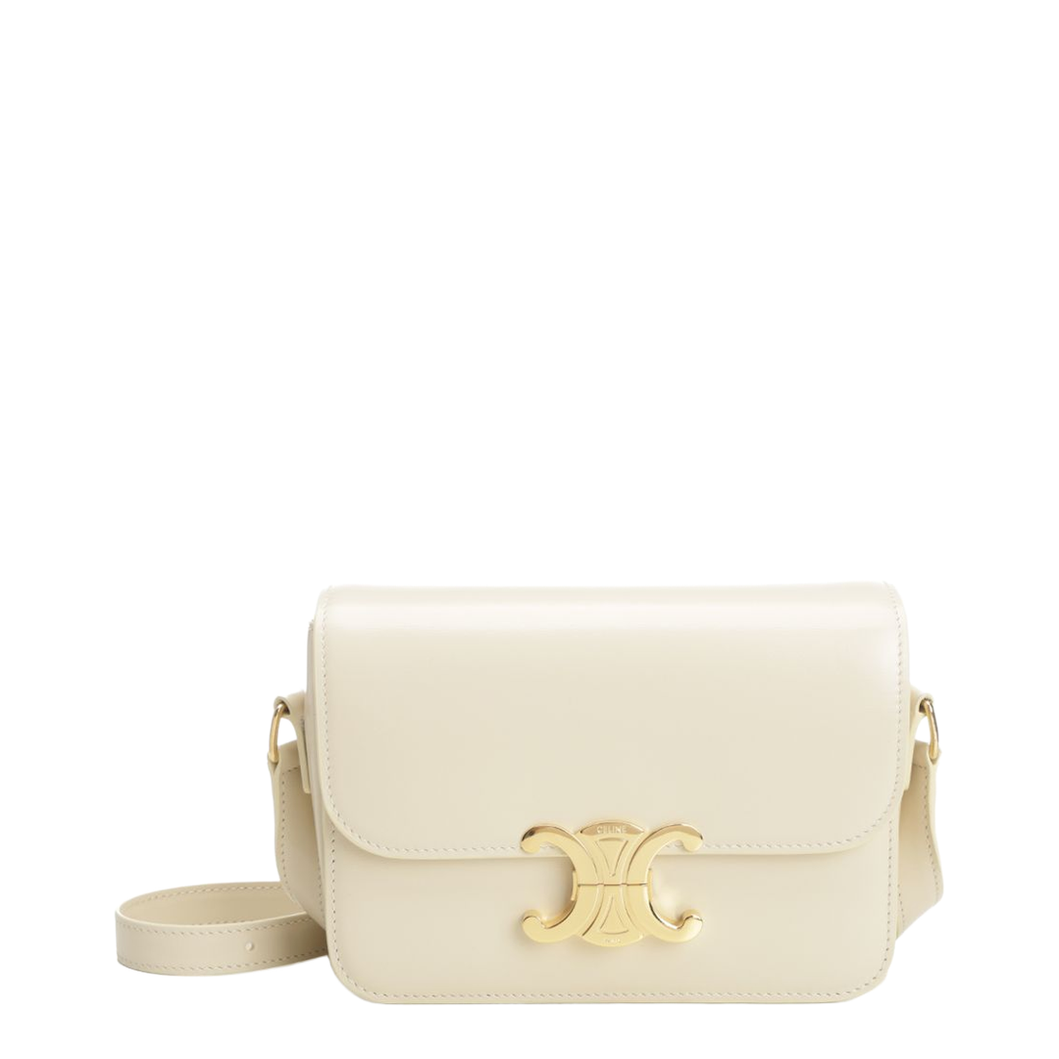 Triomphe Calfskin Shoulder Bag - Cream - Image 2