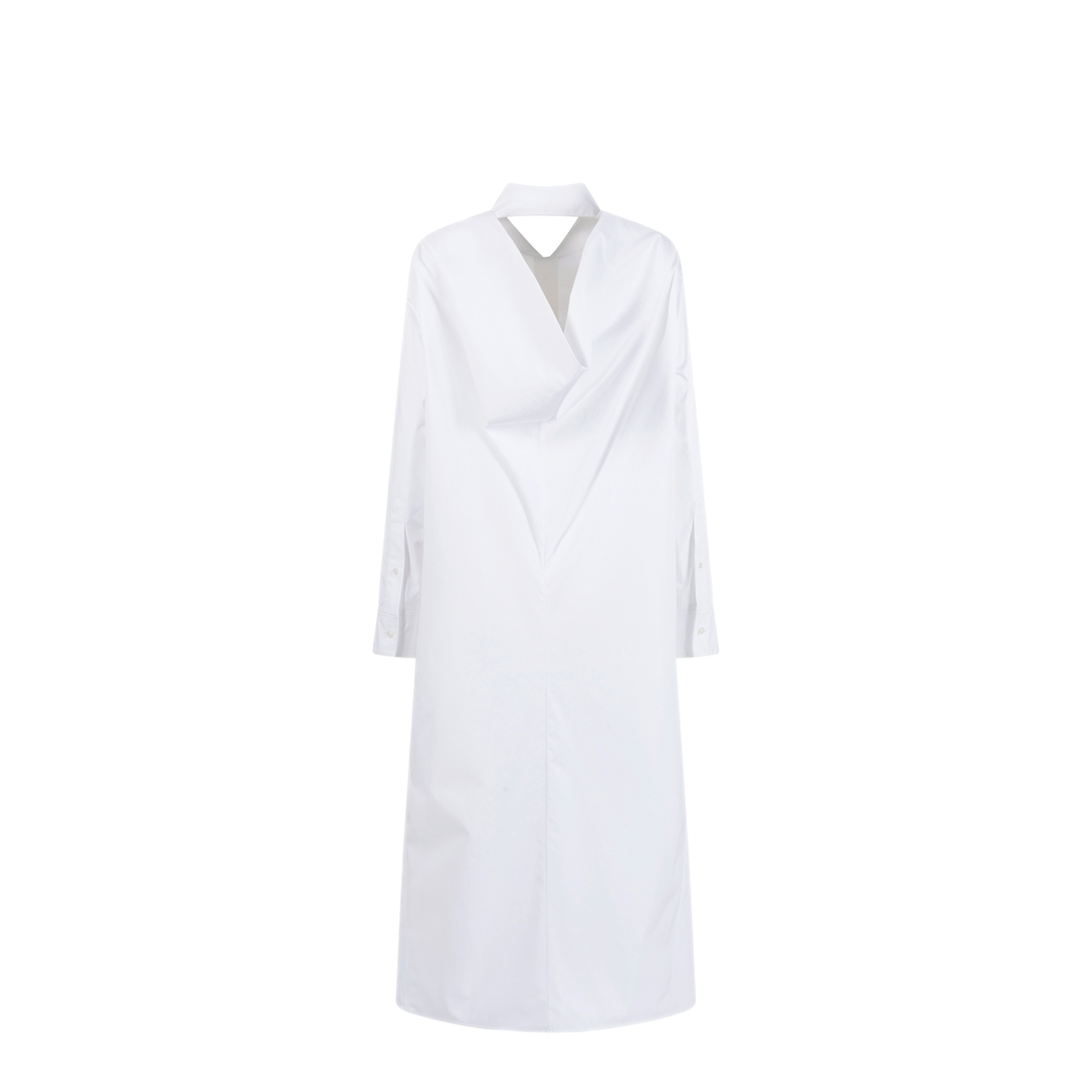 Draped Back Cotton Poplin Dress - Image 2
