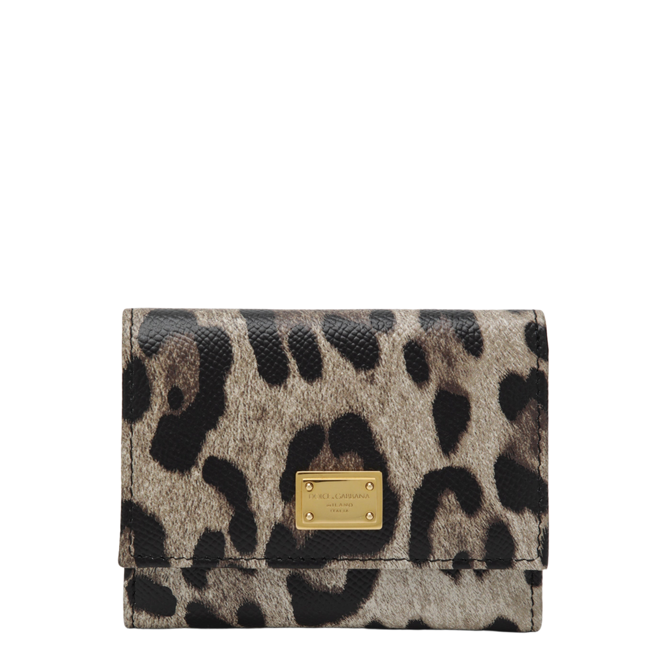 Dauphine Calfskin Wallet with Leopard Print - Image 1