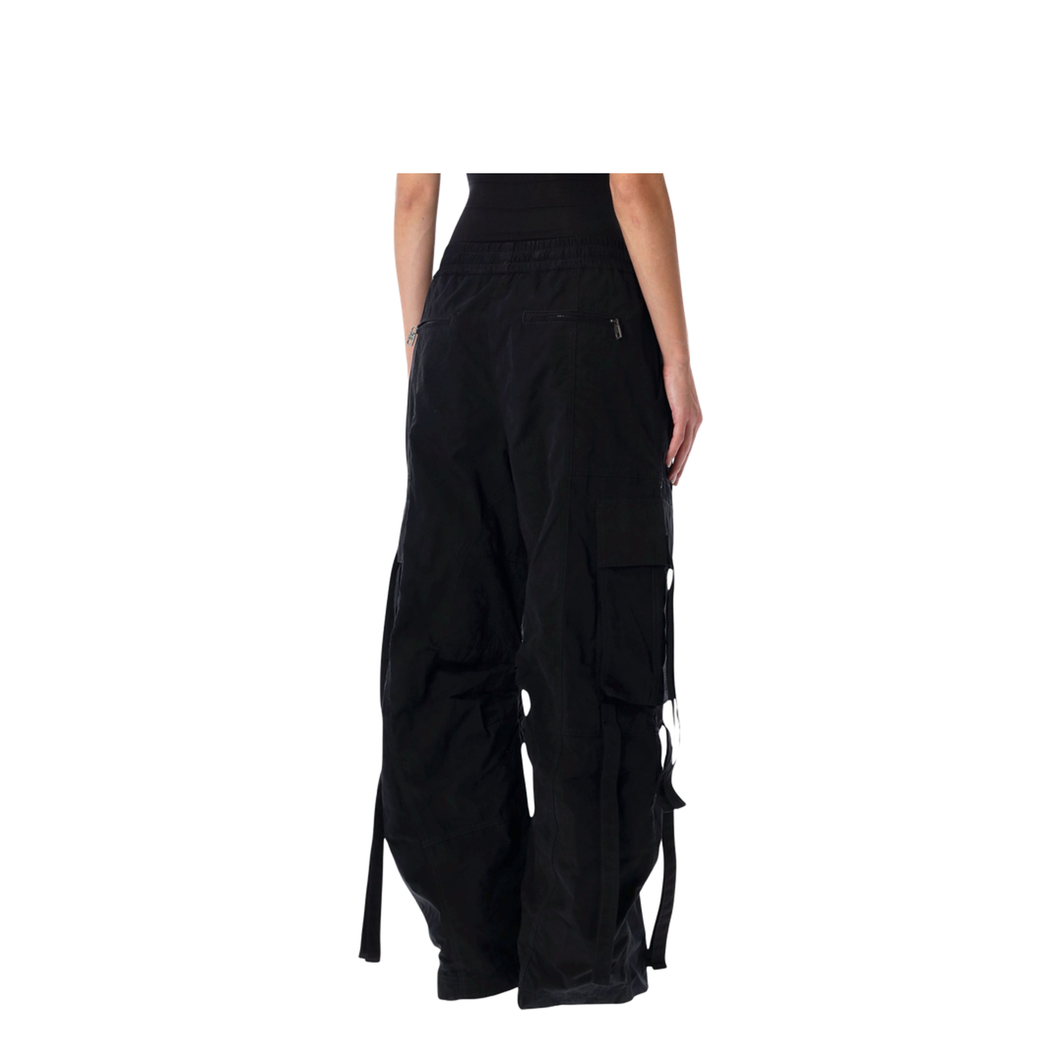 Waxed Faille Cargo Pants in Black - Image 2