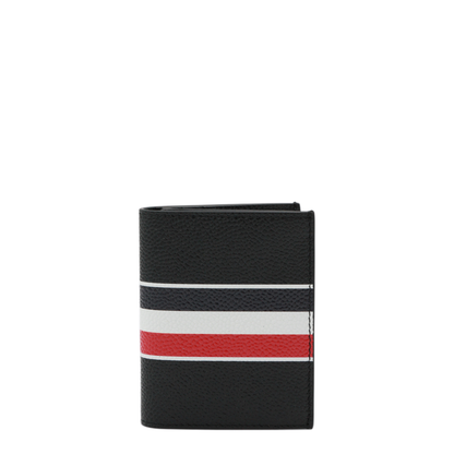 Pebble Grain RWB Stripe Double Card Holder in Black - Image 2