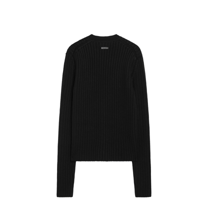 Black Ribbed Wool Sweater - Image 2