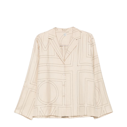 Rebellion Lace-Up Blouse in Cream Floral - Image 1