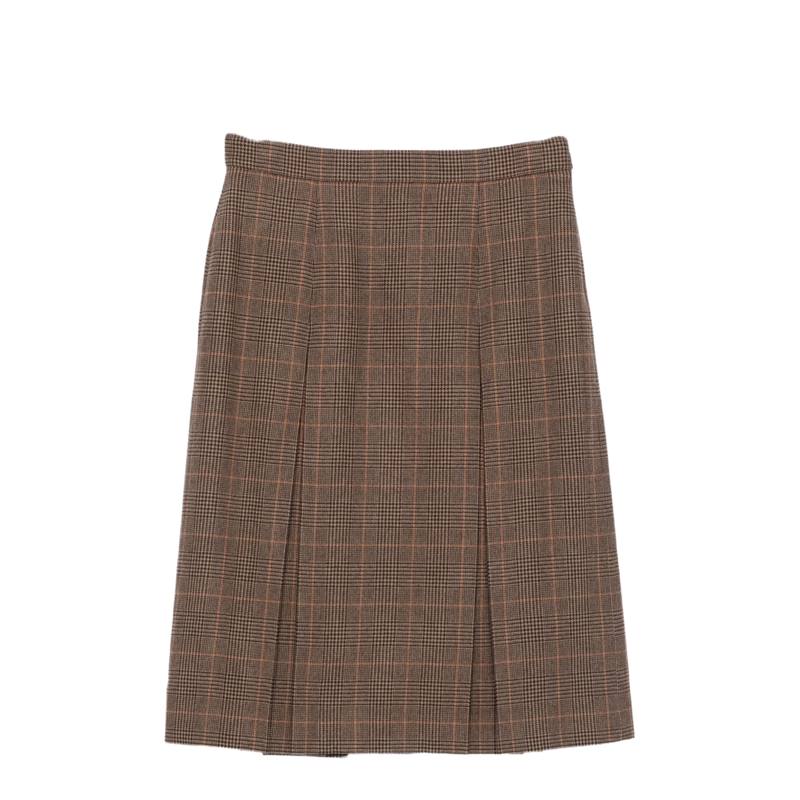 Midi Skirt in Prince of Wales Wool and Cashmere - Image 1