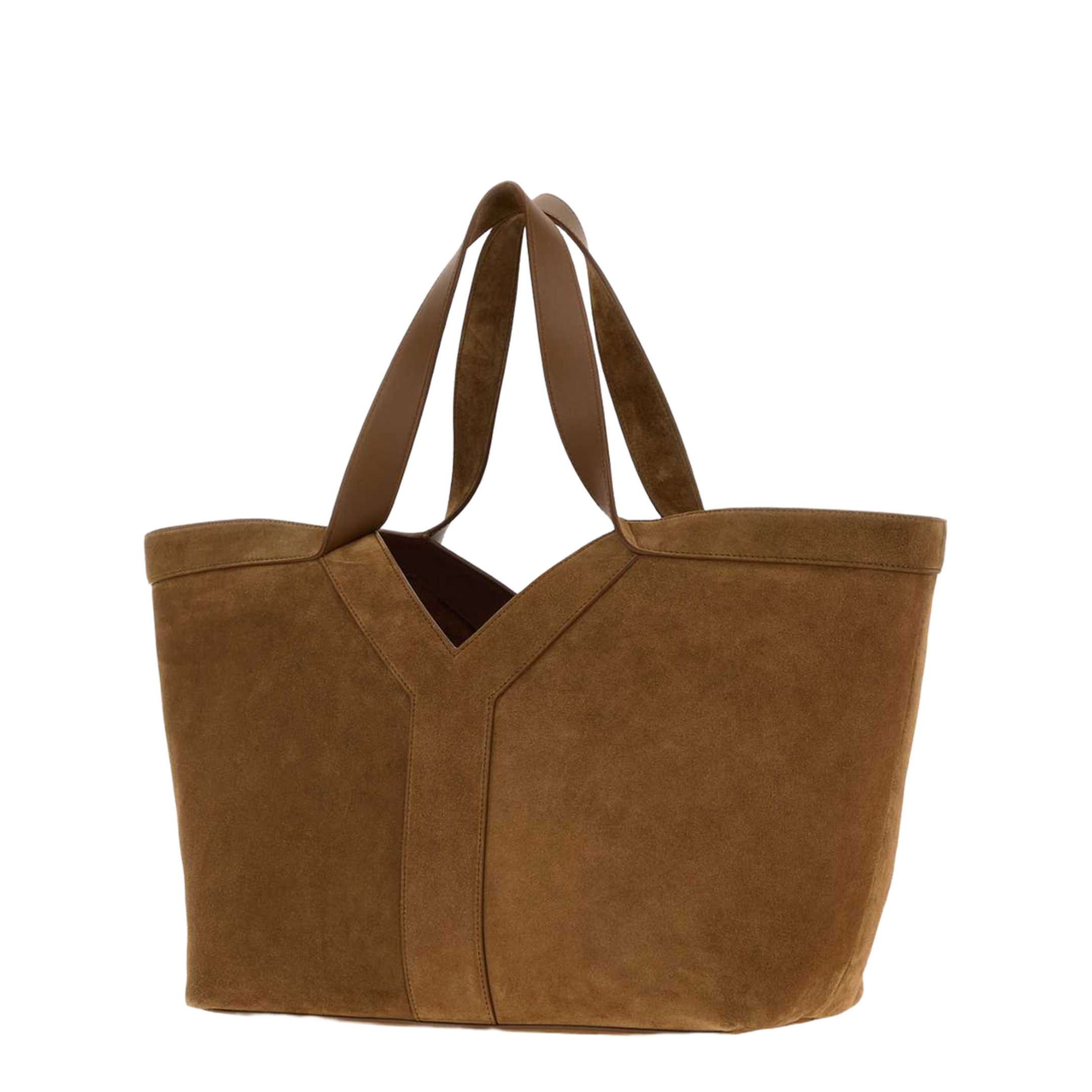 Camel Suede Shopping Bag - Image 2