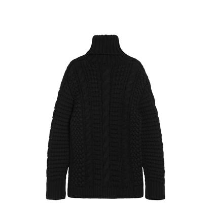 Black Wool Turtleneck Sweater - Image 2