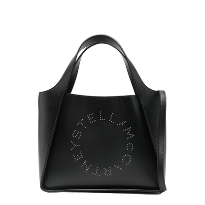 Logo Large Studded Tote Bag - Black - Image 1