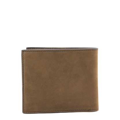 Nubuk T-Line Classic Bifold Wallet in Olive Brown - Image 3