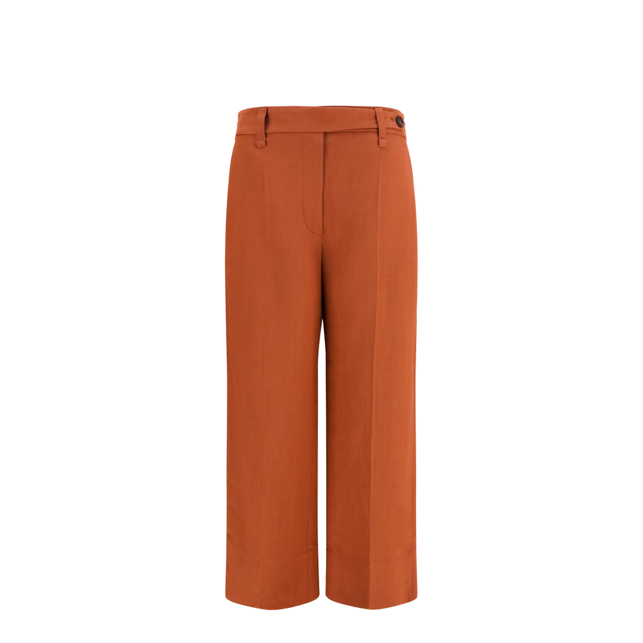 Cigarette Pants in Fluid Viscose and Linen Twill - Image 1