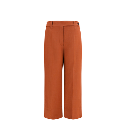 Cigarette Pants in Fluid Viscose and Linen Twill - Image 1