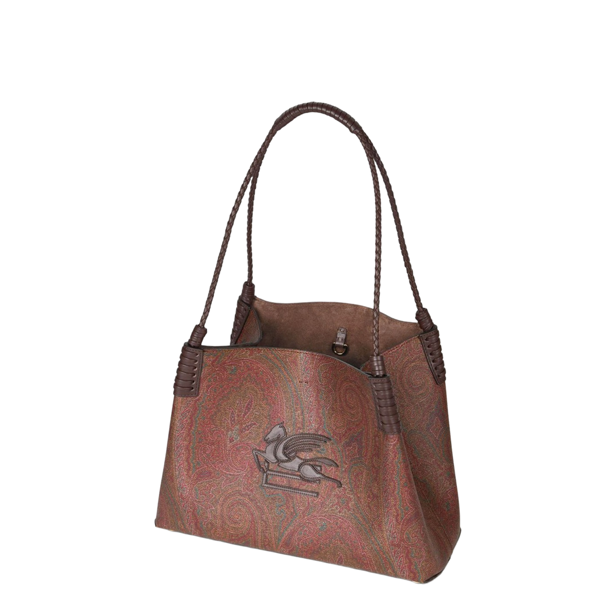 Libra Small Coated Paisley Jacquard Shopping Tote Bag - Cedar Brown/Multicolour - Image 3