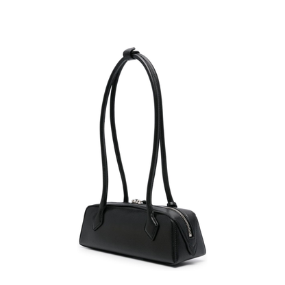 Le Teckel Small Goat Leather Shoulder Bag - Black - Image 3