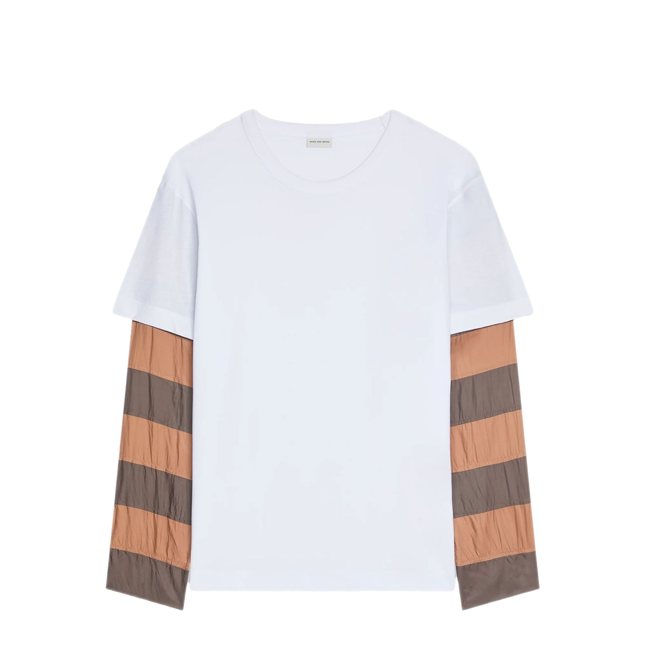 Loose Fit Contrast Striped Sleeves T-Shirt - Image 1