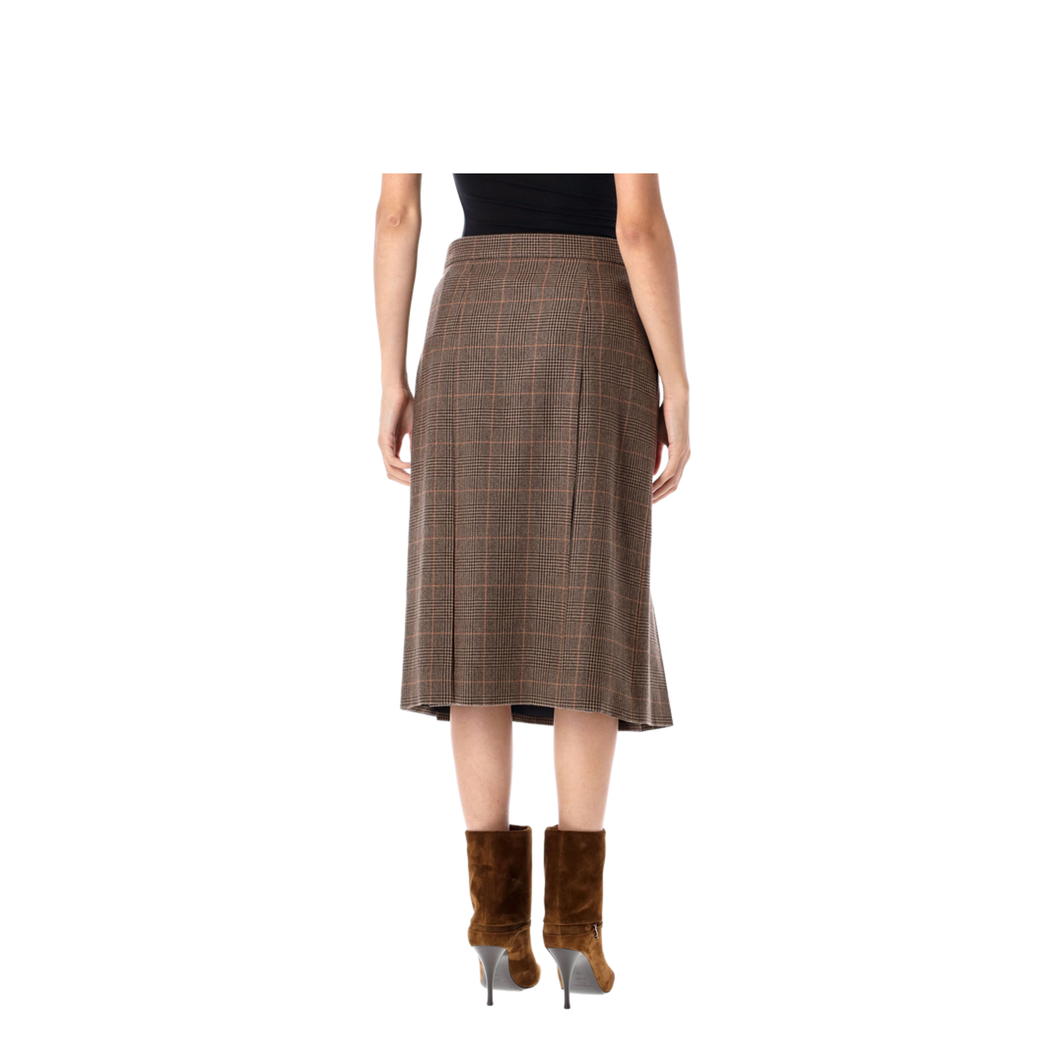 Midi Skirt in Prince of Wales Wool and Cashmere - Image 2