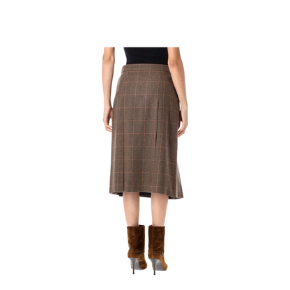 Midi Skirt in Prince of Wales Wool and Cashmere - Image 2