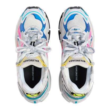 Mesh and Nylon Multicolor Worn-Out Effect Runner Sneakers - Image 5