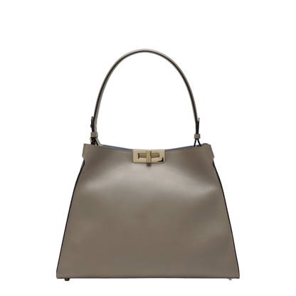 Way Medium Bag in Tortora Leather and Blue Neon Suede - Image 1