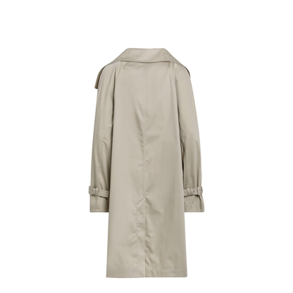 Oversize Organic Cotton Trench Coat in Beige - Image 2