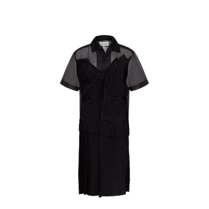 Black Mesh Design Dress - Image 1