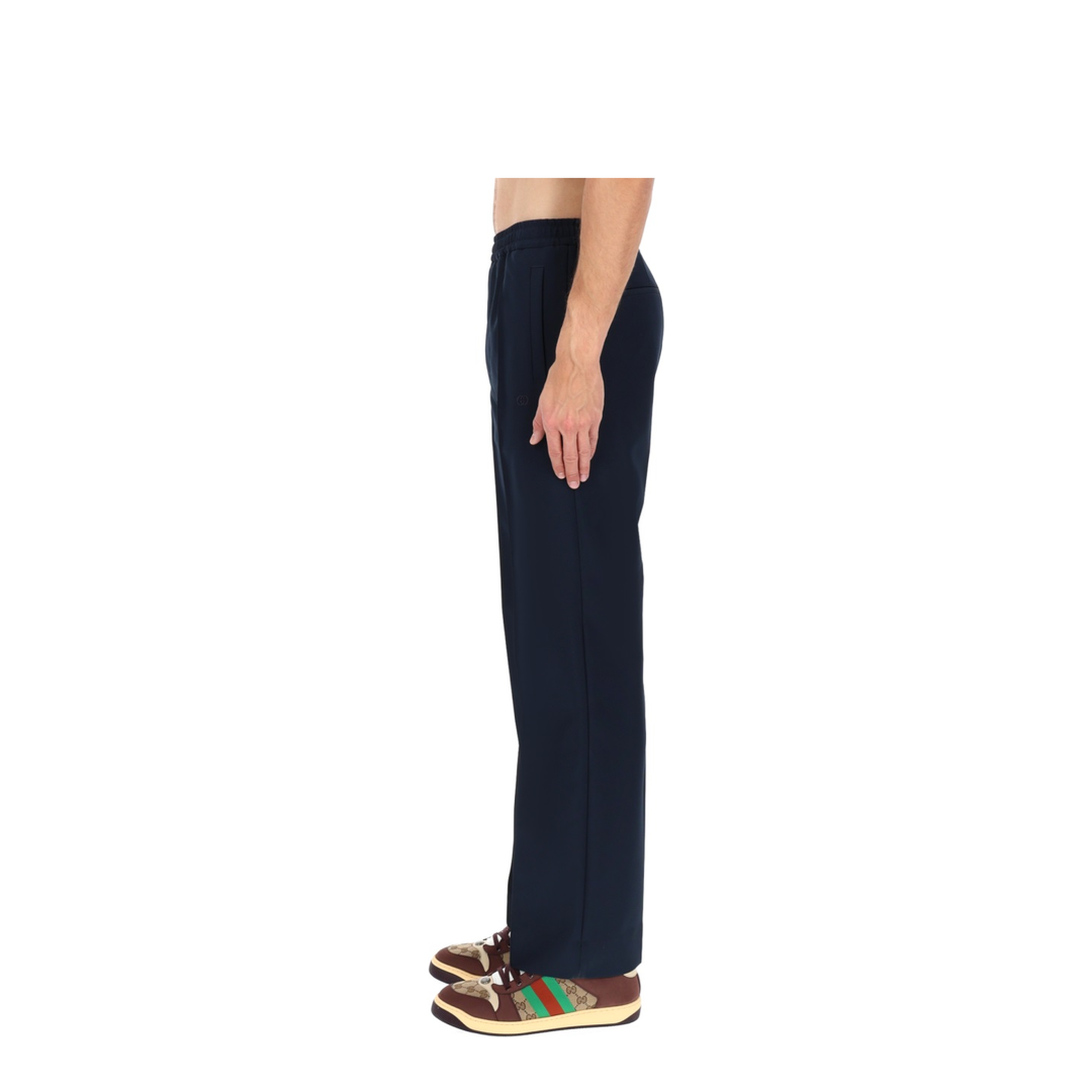 Technical Panama Sportswear Trousers in Dark Blue - Image 4
