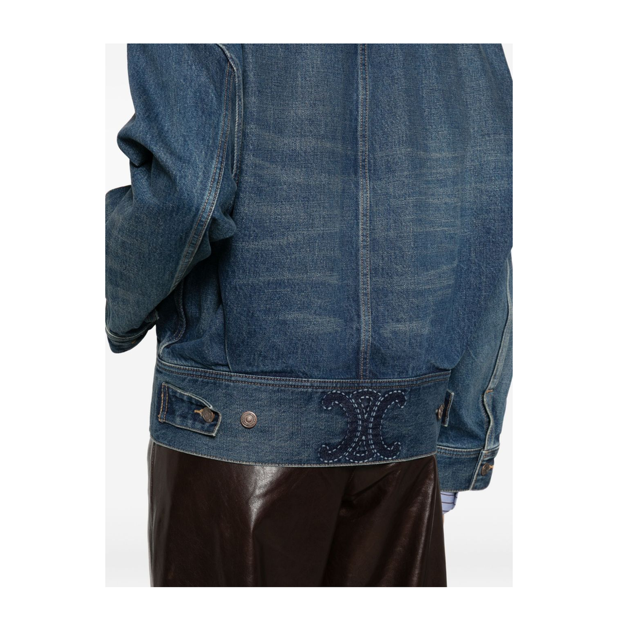 Denim Cotton Jacket In Multi - Image 5