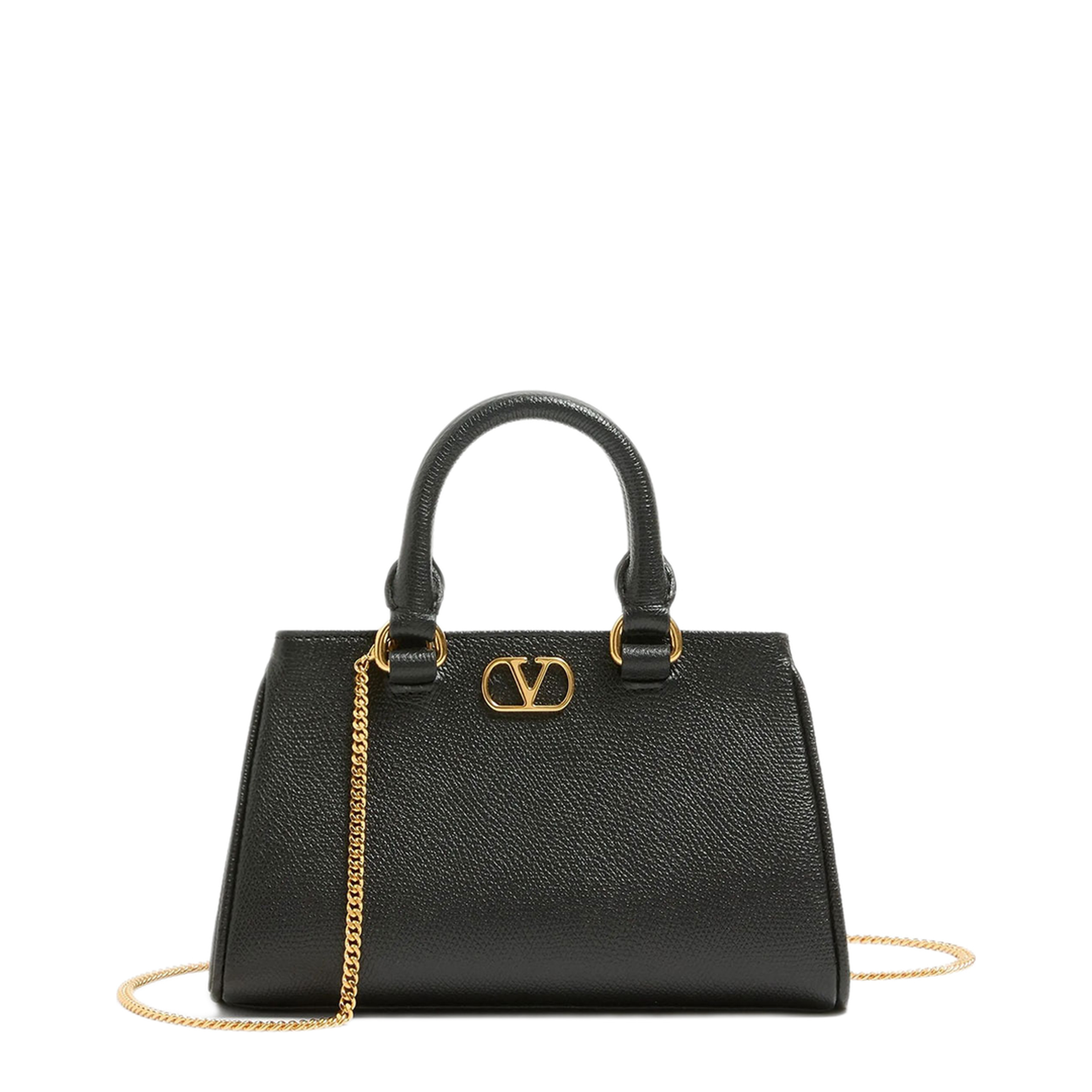 VLogo Signature Mini Grainy Calfskin Bag - Cream Beige - Image 1