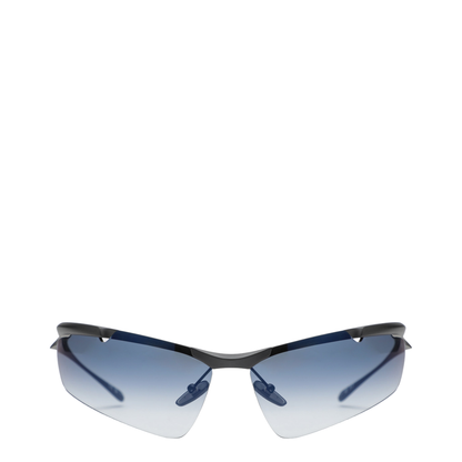Cat-Eye Boomerang Mirror Blue Sunglasses - Image 1