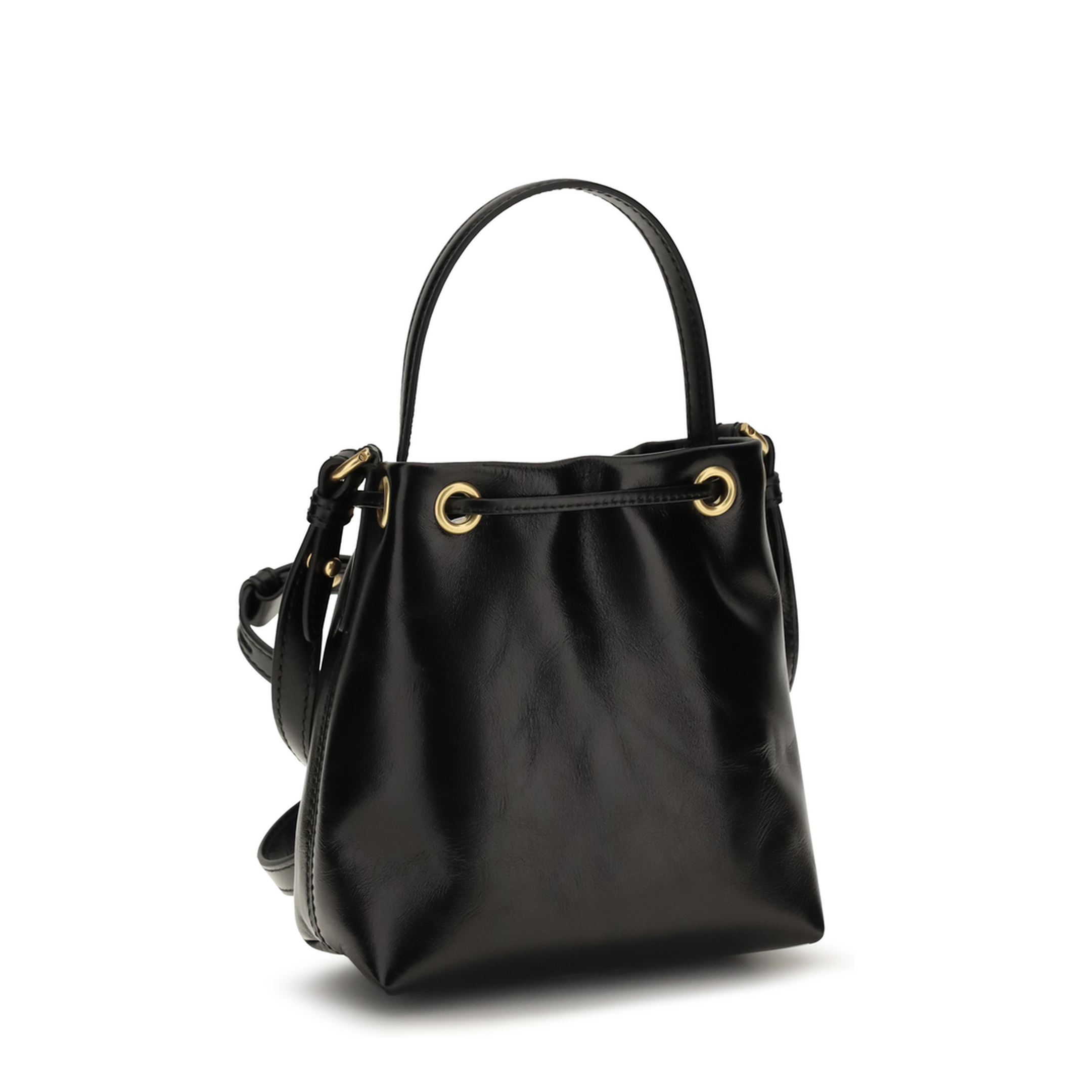 Pulse Small Calfskin Bucket Bag - Black - Image 3