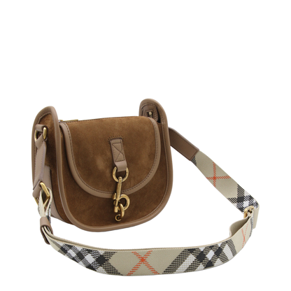 Mini B Clip Suede Messenger Bag - Hazel Brown - Image 5