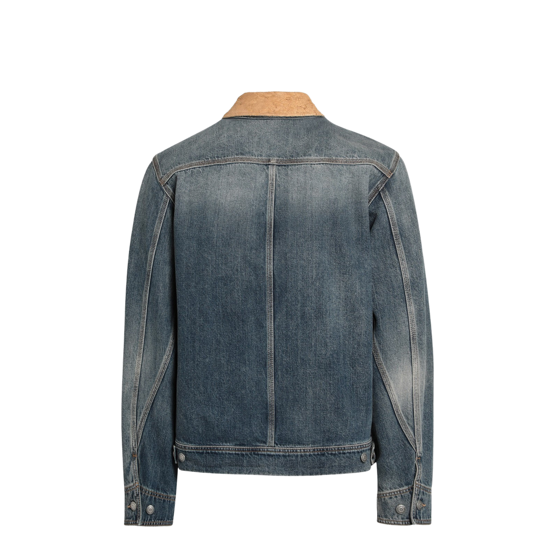 Suede Collar Denim Jacket - Image 2
