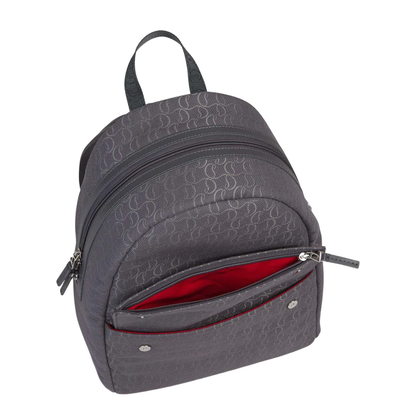 Zip N Flap Backpack Leather Smoky Grey - Image 5