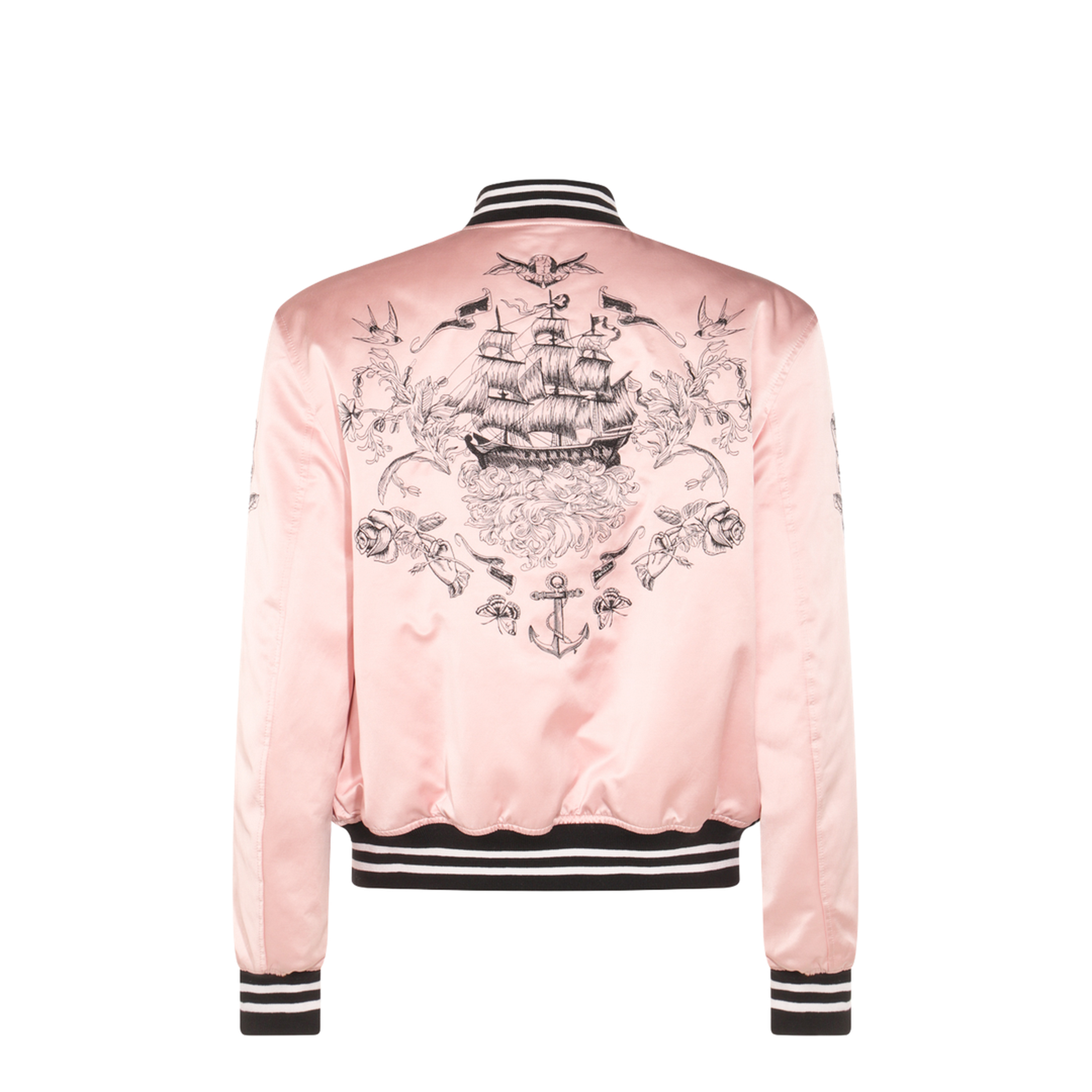Pink And Black Cotton Casual Jacket - Image 3
