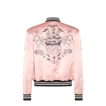 Pink And Black Cotton Casual Jacket - Image 3