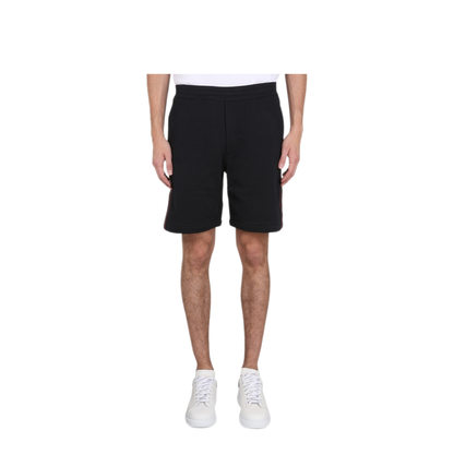 Black Cotton Bermuda Shorts - Image 1