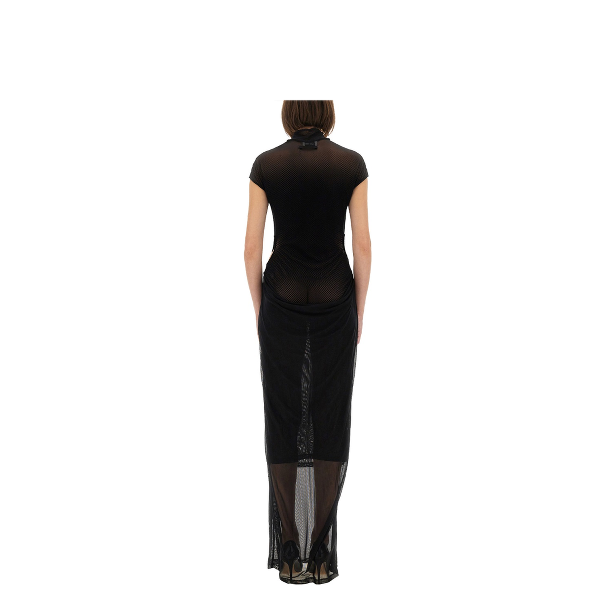 Mesh Dress with Flocked Logo - Image 3