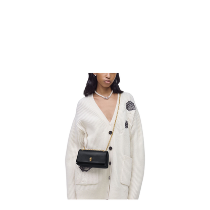 The Dual Mini Smooth Leather Shoulder Bag - Black - Image 2