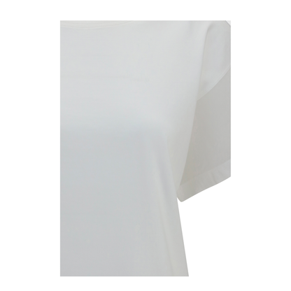 Cotton T-shirt with Sheer Sleeves and Side Panels - Image 3