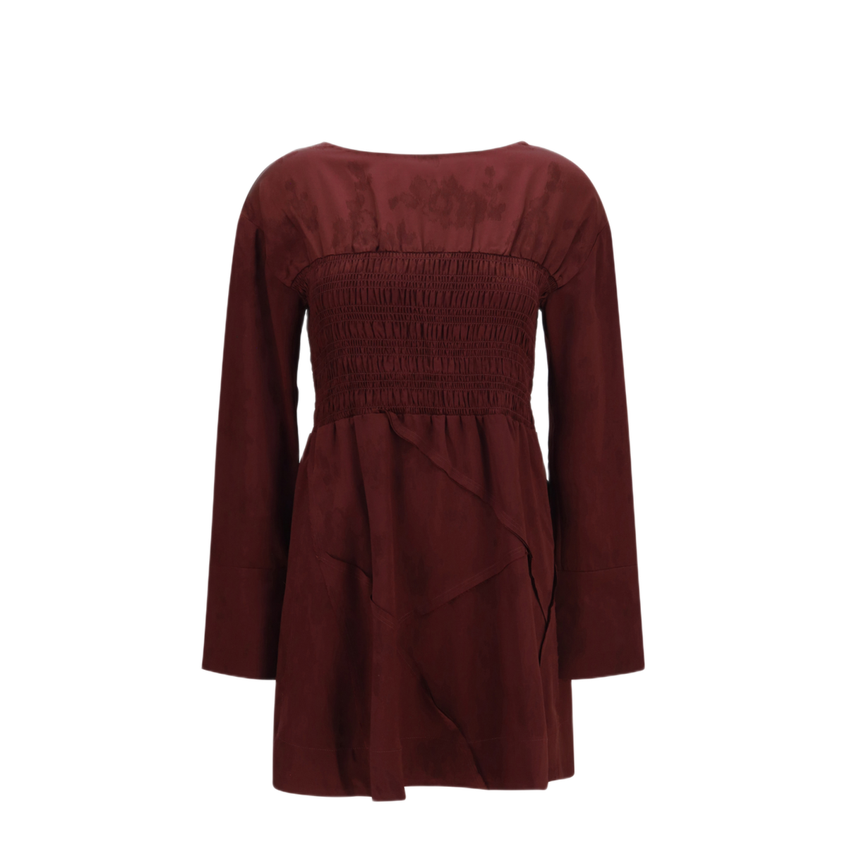Long Sleeve Satin Mini Dress - Image 1