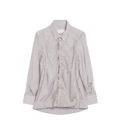 Striped Layered Tulle Shirt - Image 1