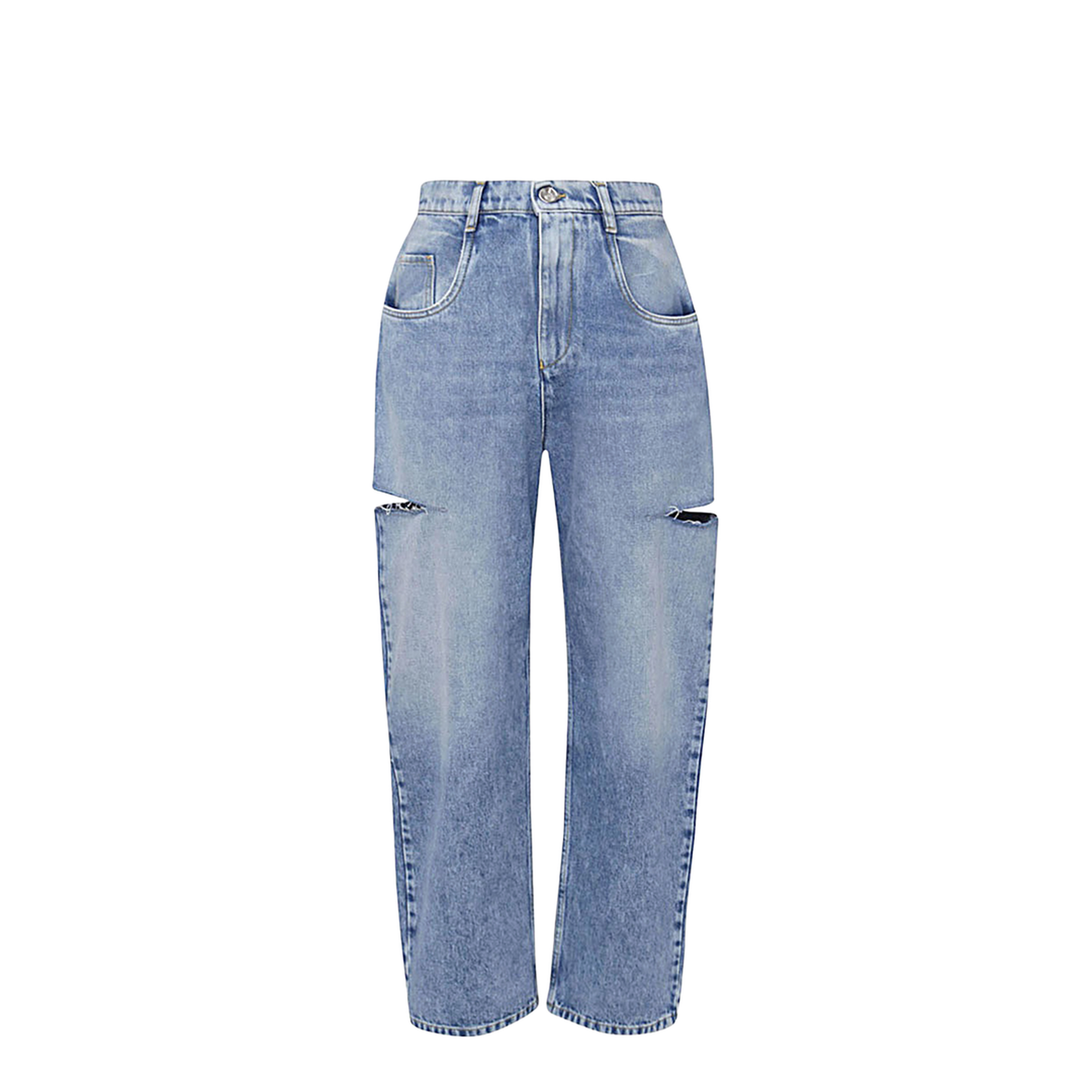 Denim Jeans with Slash Details - Image 1