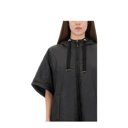 Padded Cape With Hood Coats Black - Image 4
