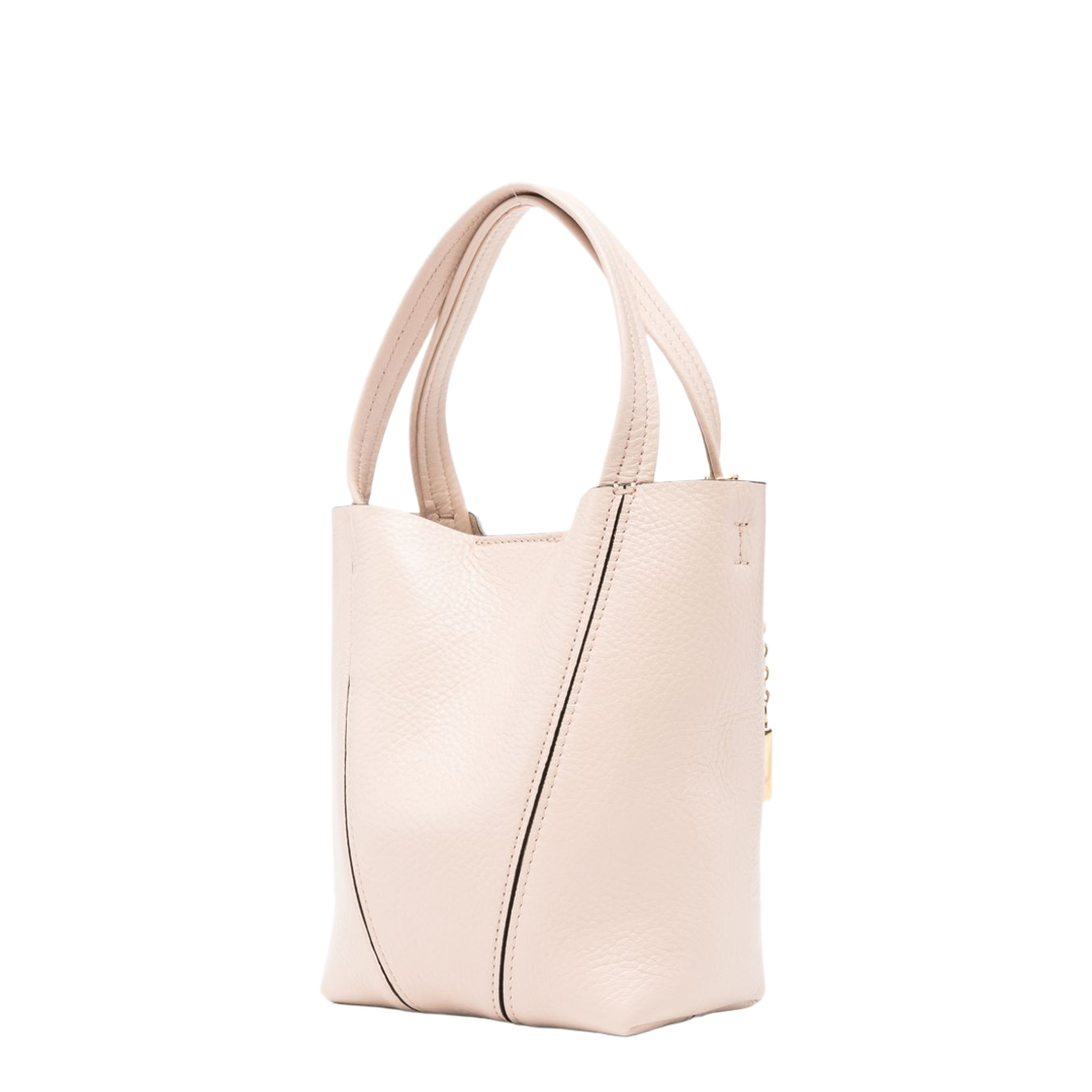 Spin Small Grained Leather Tote - Cement Pink - Image 4