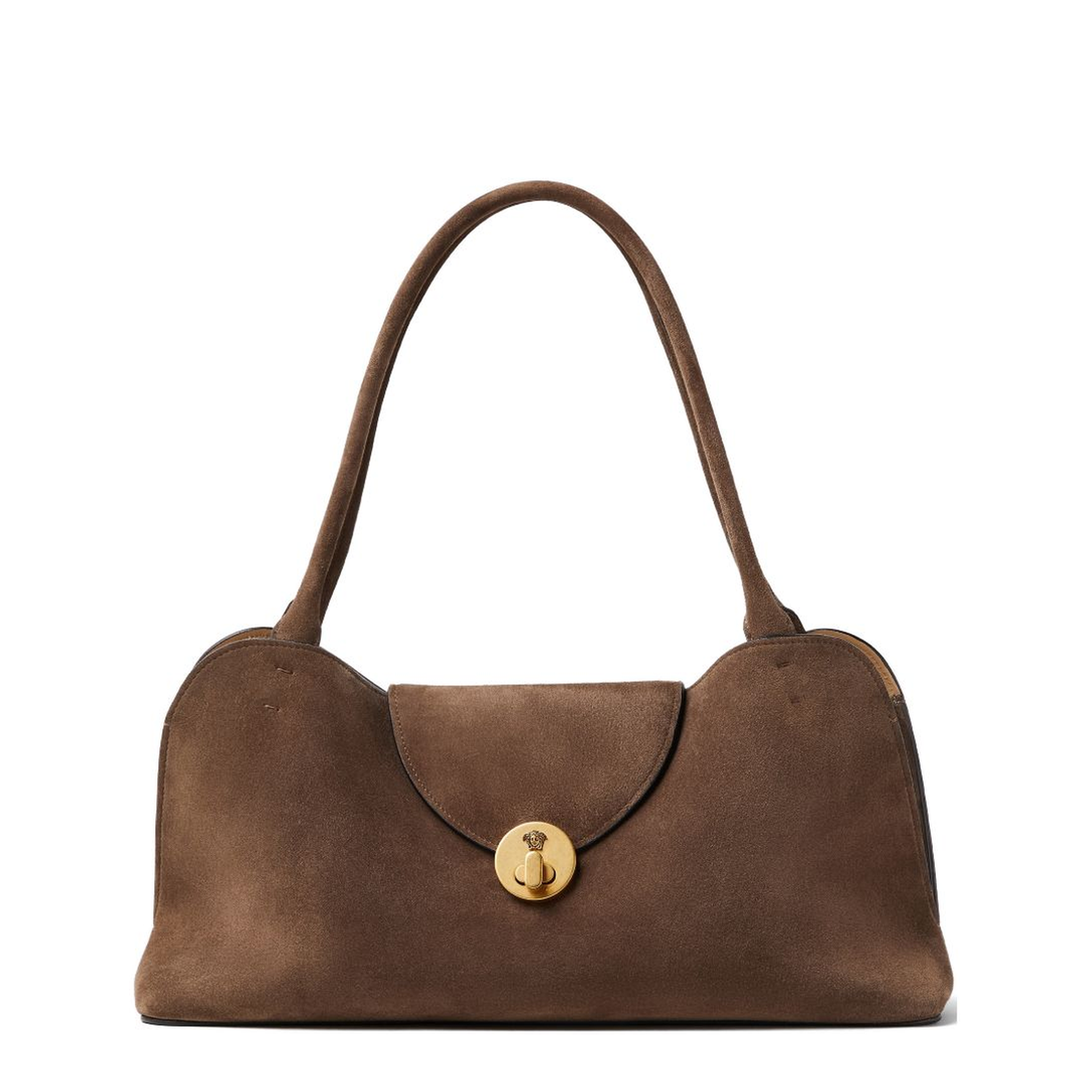 Vivian Medium Suede Shoulder Bag - Brown - Image 1