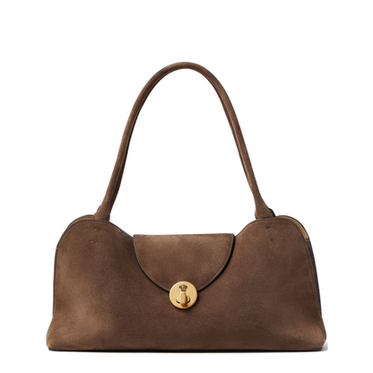 Vivian Medium Suede Shoulder Bag - Brown - Image 1