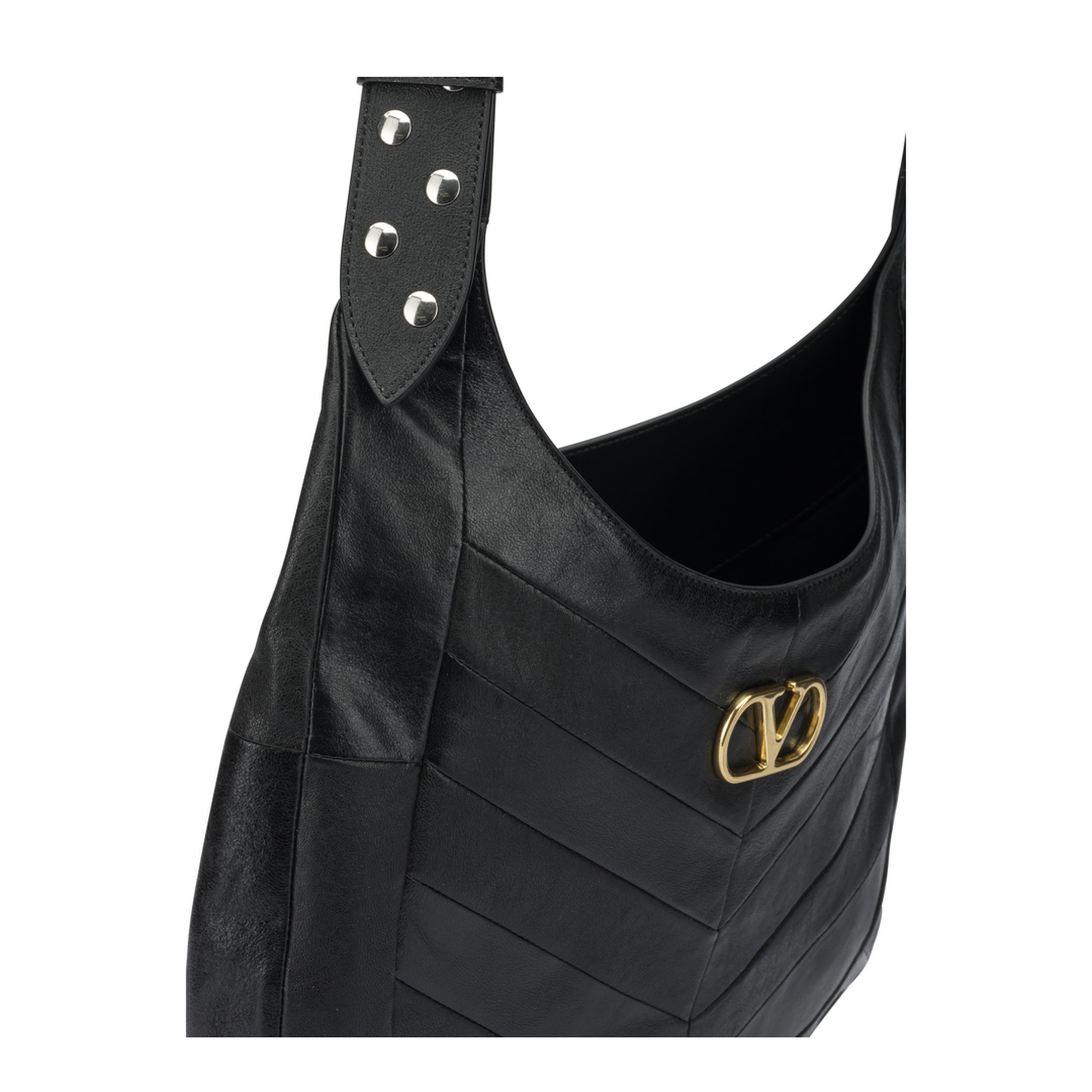 Hobo Bag Leather Black - Image 4