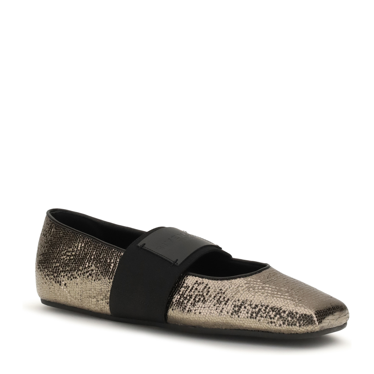 Sliced Square Ballerinas In Textured Leather - Image 2